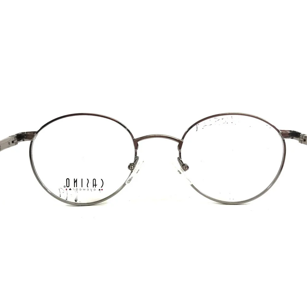 Casino Eyewear Eyeglasses Frames CB1123 SHINY GREY Round Wire Rim 49-20-135